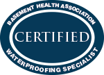 Basement Health Association Certified Waterproofing Specialist logo